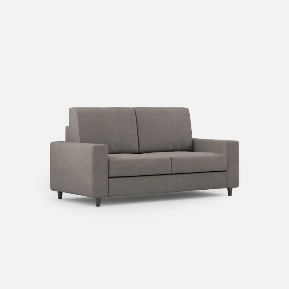 Divano 148x85cm design a due posti con bracciolo squadrato idrorepellente grigio DI12
