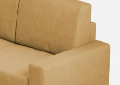 Divano 148x85cm design a due posti con bracciolo squadrato idrorepellente ocra DI12