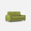 Divano 148x85cm design a due posti con bracciolo squadrato idrorepellente verde DI12
