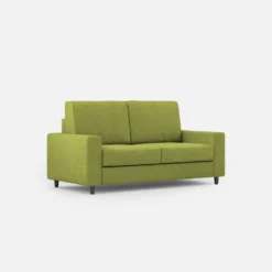 Divano 148x85cm design a due posti con bracciolo squadrato idrorepellente verde DI12