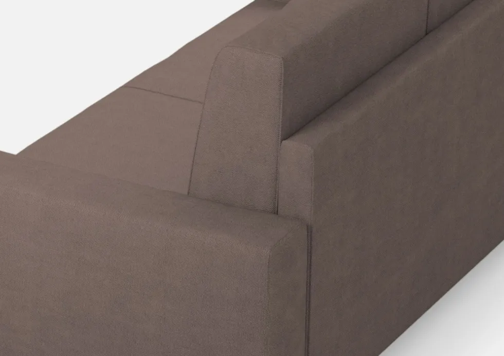 Divano 148x85cm design a due posti con bracciolo squadrato idrorepellente talpa DI12