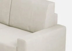 Divano 148x85cm design a due posti con bracciolo squadrato idrorepellente bianco latte DI12