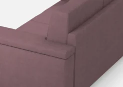 Divano 148x85cm design a due posti con bracciolo squadrato prugna DI1