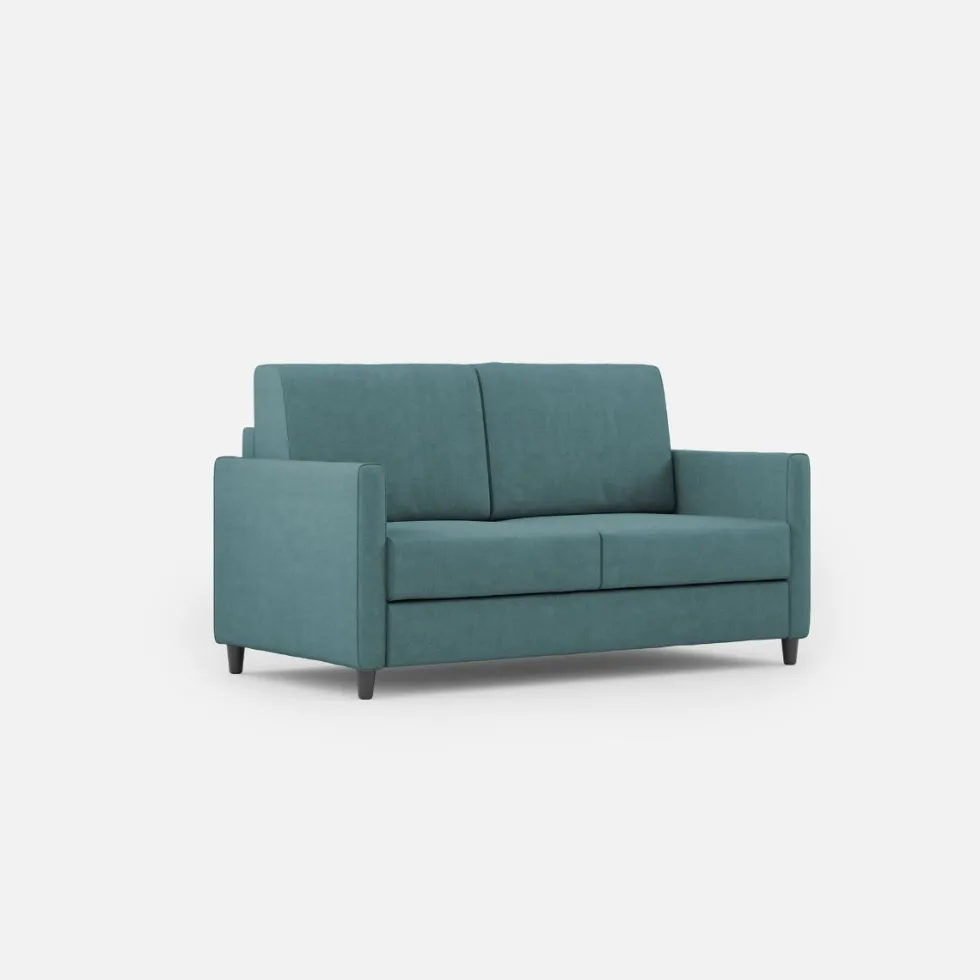Divano 138x85cm design a due posti da salotto idrorepellente blu petrolio DI23