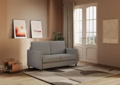 Divano 138x85cm design a due posti da salotto idrorepellente grigio DI23