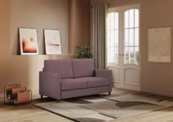 Divano 138x85cm design a due posti da salotto idrorepellente prugna DI23