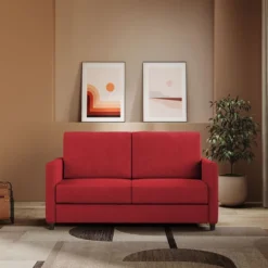 Divano 138x85cm design a due posti da salotto idrorepellente rosso DI23