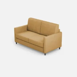Divano 138x85cm design a due posti da salotto idrorepellente ocra DI23