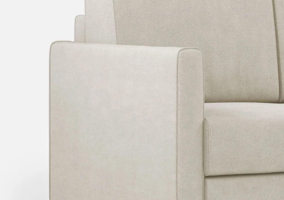 Divano 138x85cm design a due posti da salotto idrorepellente bianco latte DI23