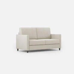 Divano 138x85cm design a due posti da salotto idrorepellente bianco latte DI23