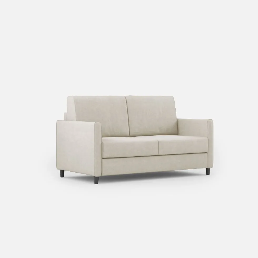 Divano 138x85cm design a due posti da salotto idrorepellente bianco latte DI23
