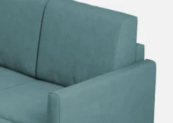 Divano 158x85cm design a due posti per salotto con pouf versatile blu petrolio DI27