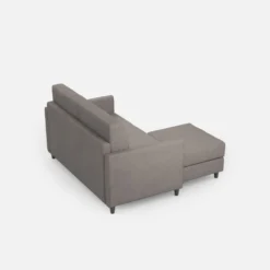 Divano 158x85cm design a due posti per salotto con pouf versatile grigio DI27