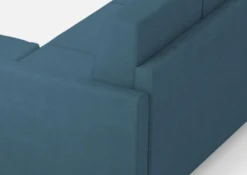 Divano 158x85cm design a due posti per salotto con pouf versatile blu avio DI27