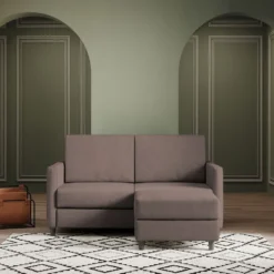 Divano 158x85cm design a due posti per salotto con pouf versatile talpa DI27