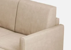 Divano 158x85cm design a due posti per salotto con pouf versatile beige DI27