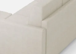 Divano 158x85cm design a due posti per salotto con pouf versatile bianco latte DI27