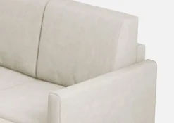 Divano 158x85cm design a due posti per salotto con pouf versatile bianco latte DI27