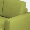 Divano 152x85cm design a due posti piccolo con pouf e stoffa idrorepellente verde DI37