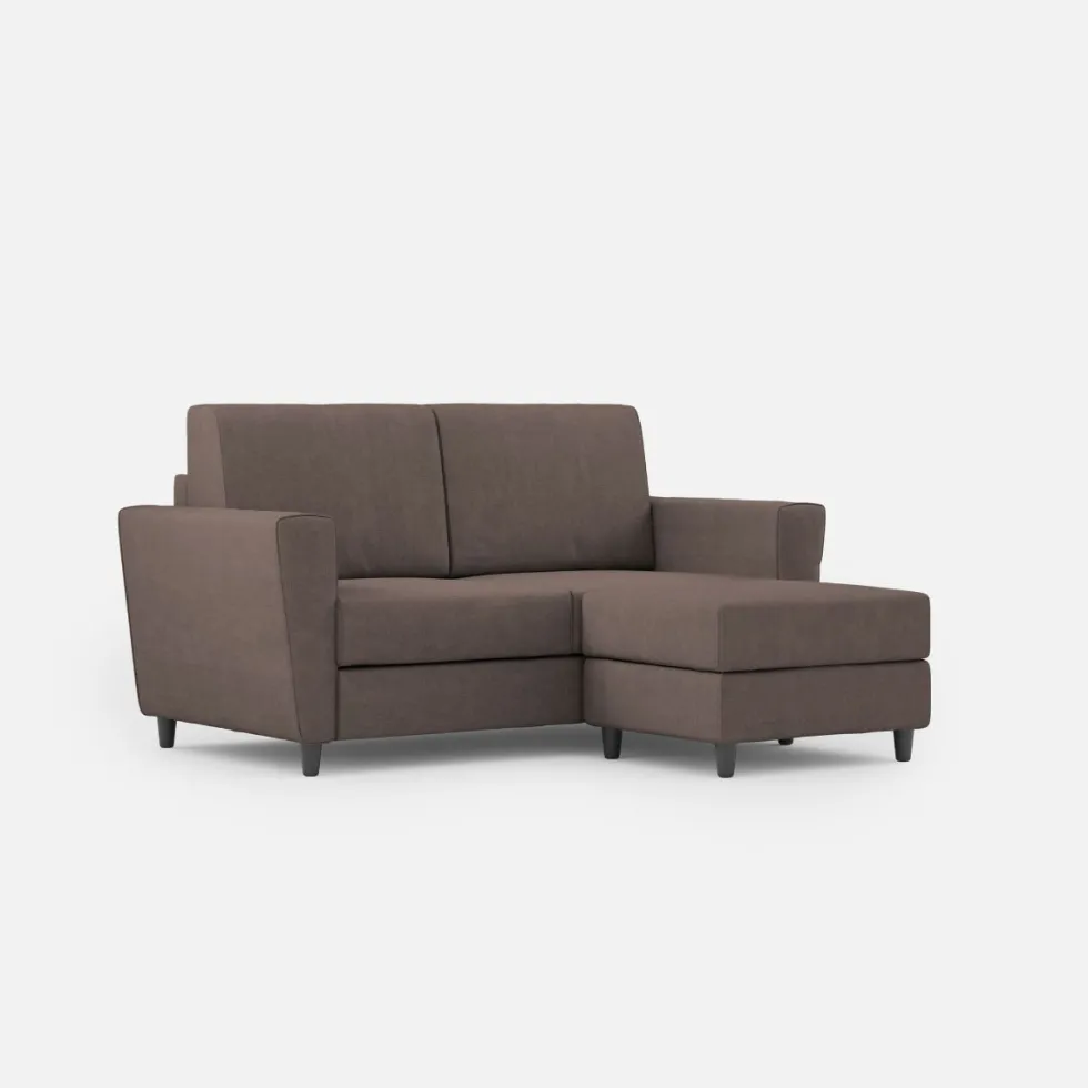 Divano 152x85cm design a due posti piccolo con pouf e stoffa idrorepellente talpa DI37