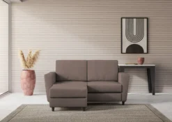 Divano 152x85cm design a due posti piccolo con pouf e stoffa idrorepellente talpa DI37