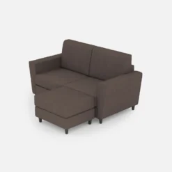 Divano 152x85cm design a due posti piccolo con pouf e stoffa idrorepellente talpa DI37