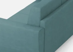 Divano 152x85cm design a due posti piccolo con stoffa idrorepellente blu petrolio DI34