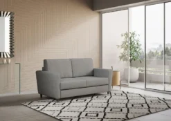 Divano 152x85cm design a due posti piccolo con stoffa idrorepellente grigio DI34