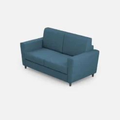 Divano 152x85cm design a due posti piccolo con stoffa idrorepellente blu avio DI34