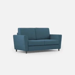 Divano 152x85cm design a due posti piccolo con stoffa idrorepellente blu avio DI34