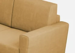 Divano 152x85cm design a due posti piccolo con stoffa idrorepellente ocra DI34