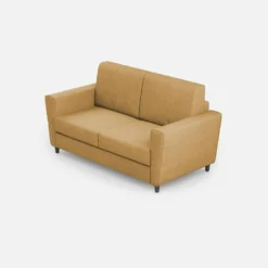 Divano 152x85cm design a due posti piccolo con stoffa idrorepellente ocra DI34