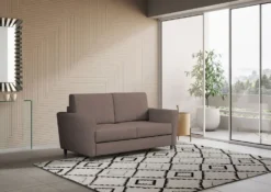 Divano 152x85cm design a due posti piccolo con stoffa idrorepellente talpa DI34