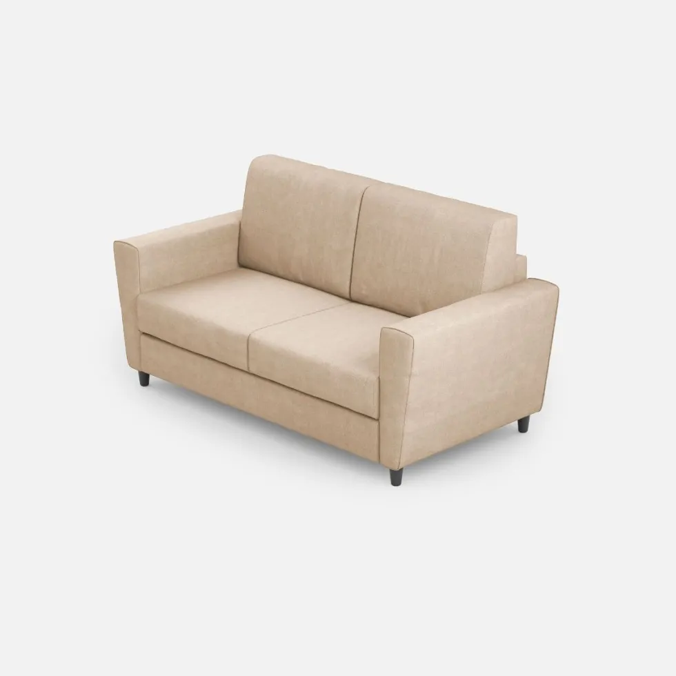 Divano 152x85cm design a due posti piccolo con stoffa idrorepellente beige DI34