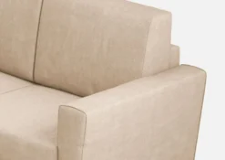 Divano 152x85cm design a due posti piccolo con stoffa idrorepellente beige DI34