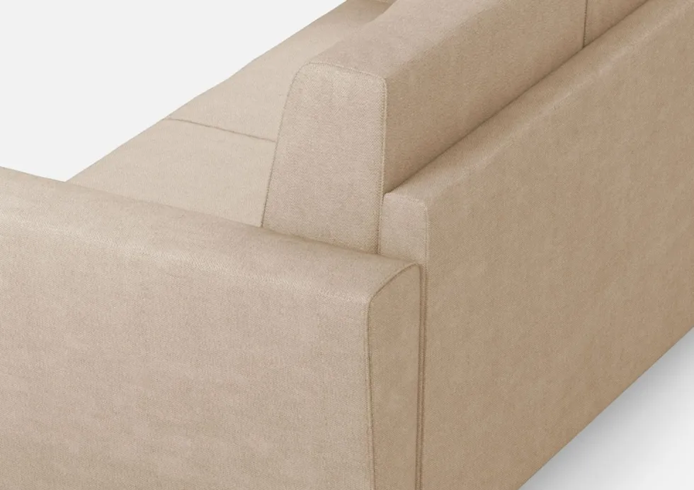 Divano 152x85cm design a due posti piccolo con stoffa idrorepellente beige DI34
