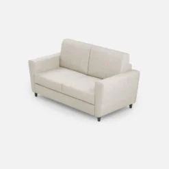 Divano 152x85cm design a due posti piccolo con stoffa idrorepellente bianco latte DI34