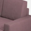 Divano 208x85cm design a tre posti con bracciolo moderno quadrato e pouf prugna DI17