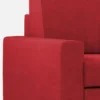 Divano 208x85cm design a tre posti con bracciolo moderno quadrato e pouf rosso DI17