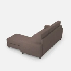 Divano 208x85cm design a tre posti con bracciolo moderno quadrato e pouf talpa DI17