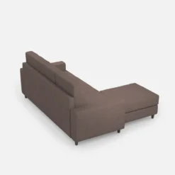 Divano 208x85cm design a tre posti con bracciolo moderno quadrato e pouf talpa DI17