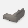 Divano 198x85cm design a tre posti comodo con pouf tessuto idrorepellente grigio DI28