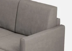 Divano 198x85cm design a tre posti comodo con pouf tessuto idrorepellente grigio DI28