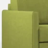 Divano 198x85cm design a tre posti comodo con pouf tessuto idrorepellente verde DI28