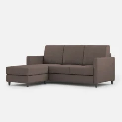Divano 198x85cm design a tre posti comodo con pouf tessuto idrorepellente talpa DI28