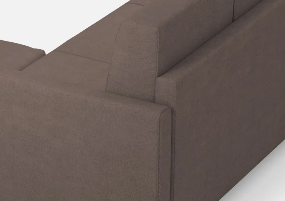 Divano 198x85cm design a tre posti comodo con pouf tessuto idrorepellente talpa DI28