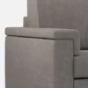 Divano 208x85cm design a tre posti con bracciolo squadrato tessuto idrorepellente grigio DI3