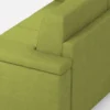 Divano 208x85cm design a tre posti con bracciolo squadrato tessuto idrorepellente verde DI3