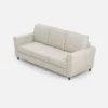 Divano 212x85cm design a tre posti con piedini in legno e tessuto idrorepellente bianco latte DI36
