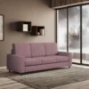 Divano 208x85cm design a tre posti con bracciolo moderno quadrato idrorepellente prugna DI14